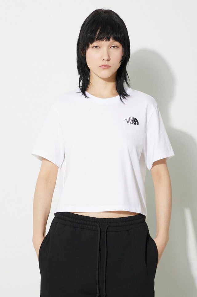 The North Face W CROPP SIMPLE DOME TEE TNF WHITE Γυναικεία Μπλούζα Crop Λευκή