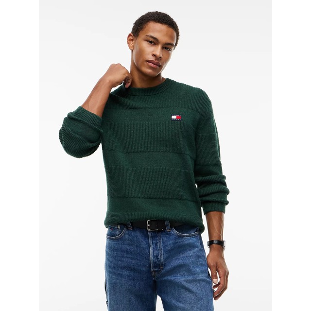Tommy Hilfiger Tjm Reg Textured Sweater Ext Ανδρικό Πλεκτό Πράσινο