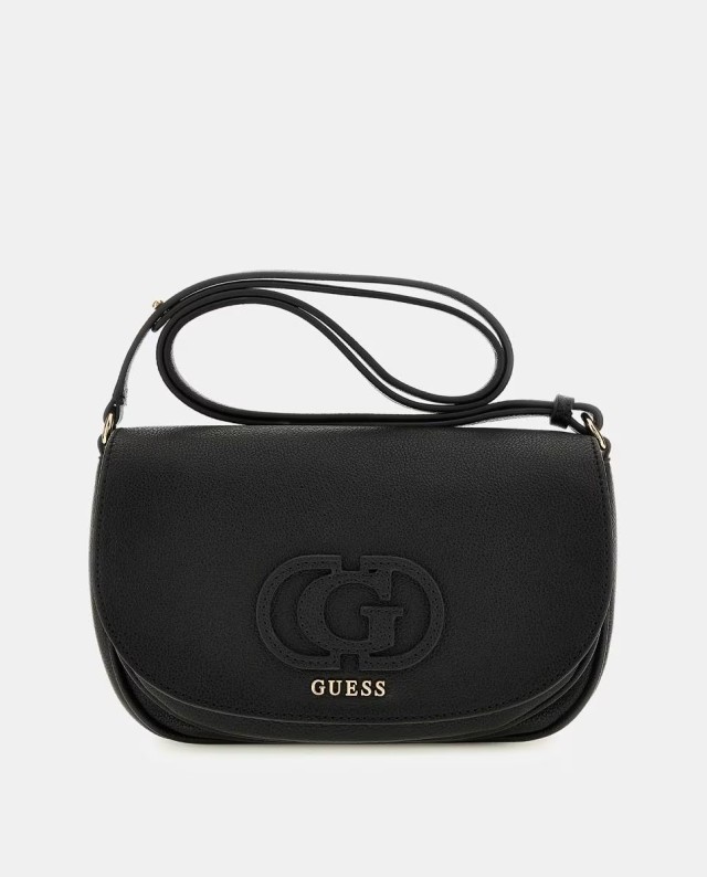 Guess Calebra Convertible Xbody Flap Γυναικεία Τσάντα Μαύρη