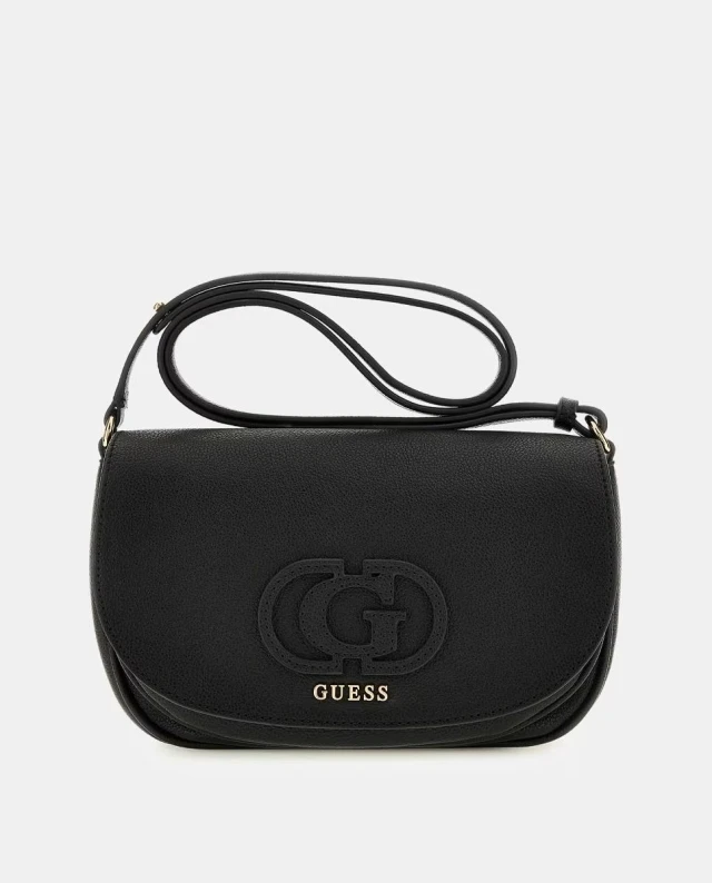 Guess Calebra Convertible Xbody Flap Γυναικεία Τσάντα Μαύρη