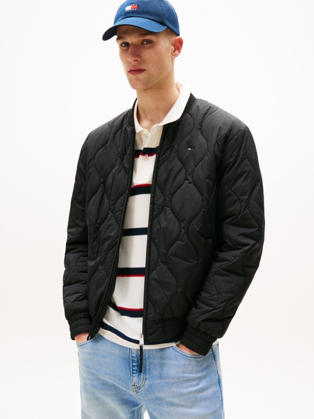 Tommy Hilfiger Tjm Lw Quilted Bomber Jacket Ext Ανδρικό Μπουφάν Μαύρο