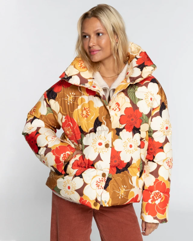 Billabong Best Friends Print Γυναικείο Μπουφαν Εκρού Floral