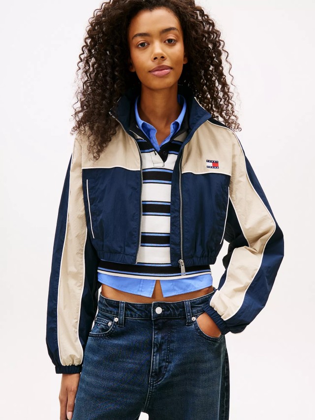 Tommy Hilfiger Tjw Nylon Piping Jacket Γυναικείο Μπουφάν Μπλε