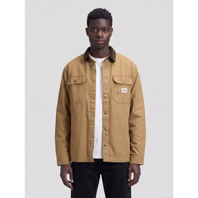 Lee Workwear Overshirt Dark Khaki Ανδρικό Πουκάμισο Overshirt-Μπουφαν Μπεζ