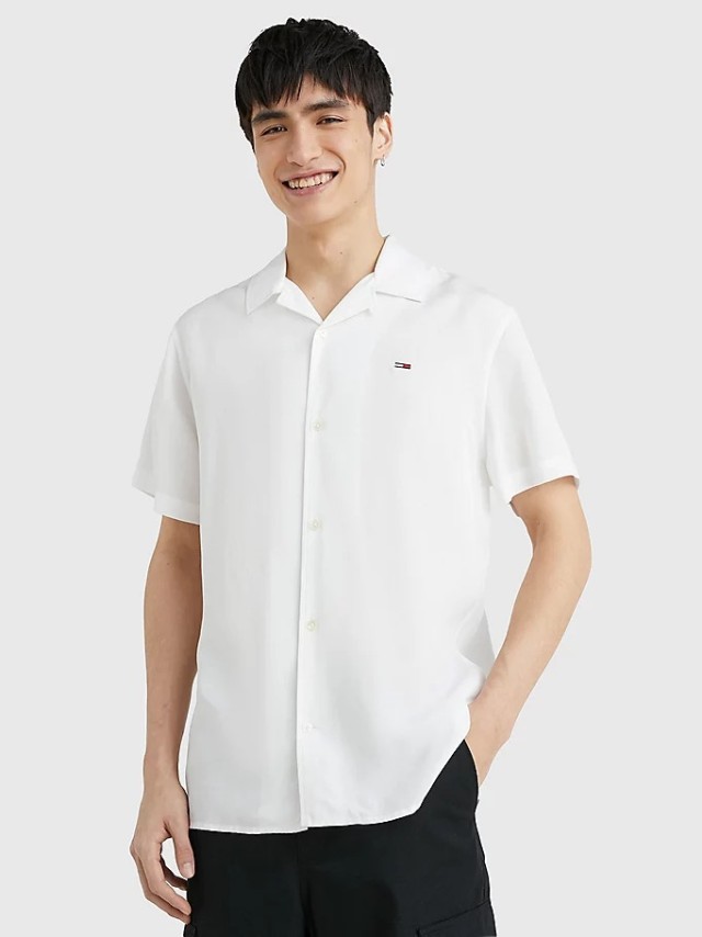 Tommy Hilfiger Tjm Clsc Solid Camp Shirt Ανδρικό Πουκάμισο Λευκό