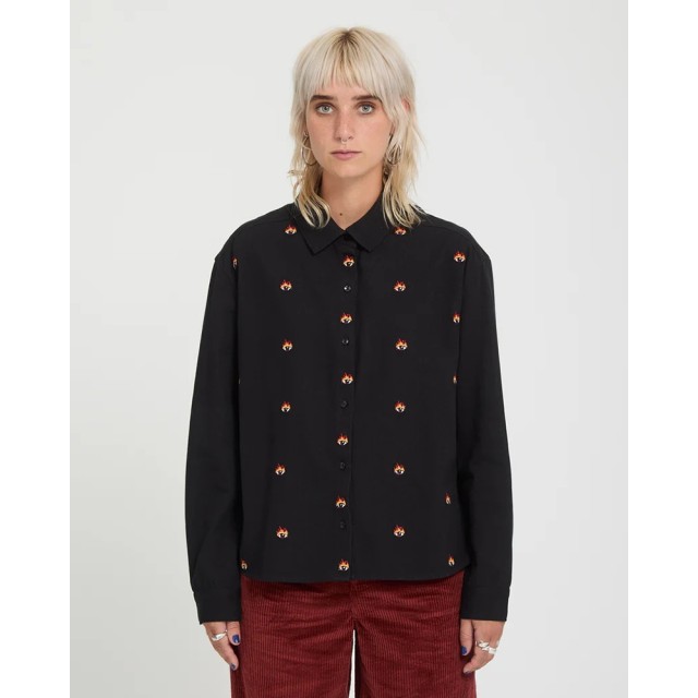 Volcom Ozzy Shirt Γυναικείο Πουκάμισο Μαύρο