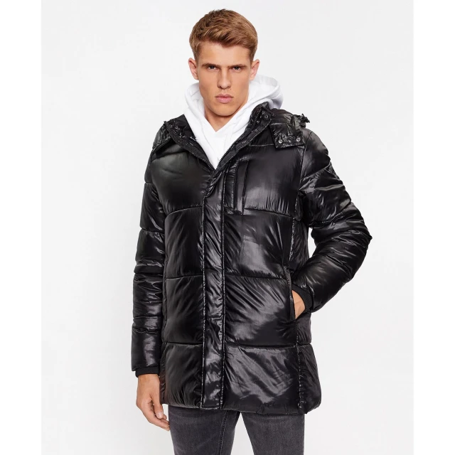 Guess Mid Length Puffa Jac Ανδρικό Μπουφάν Μαύρο