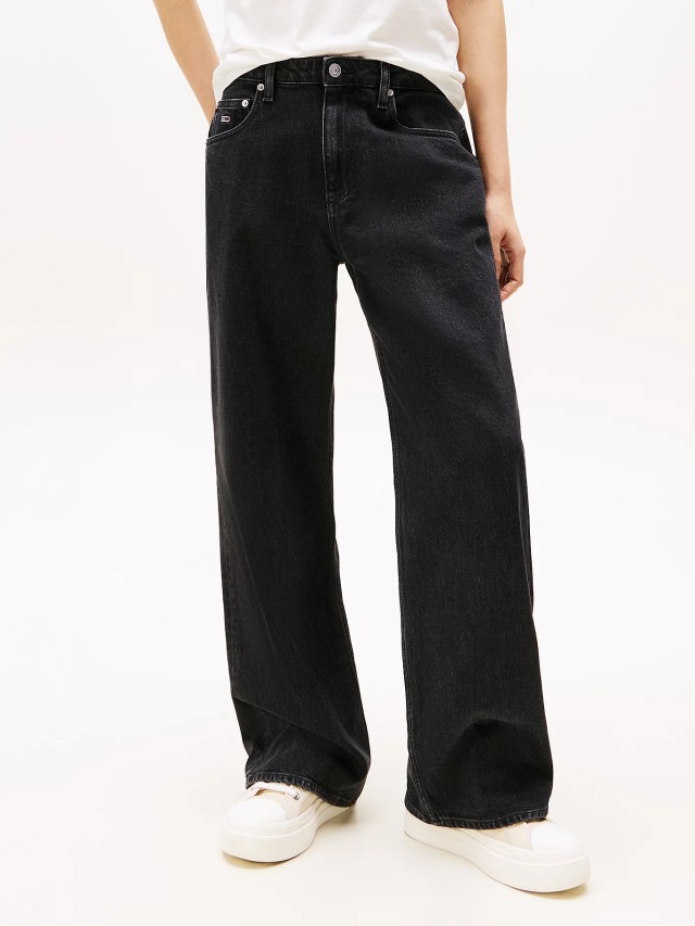 Tommy Hilfiger Mia Mr Rlxd Str Γυναικείο Παντελόνι Τζιν Μαύρο