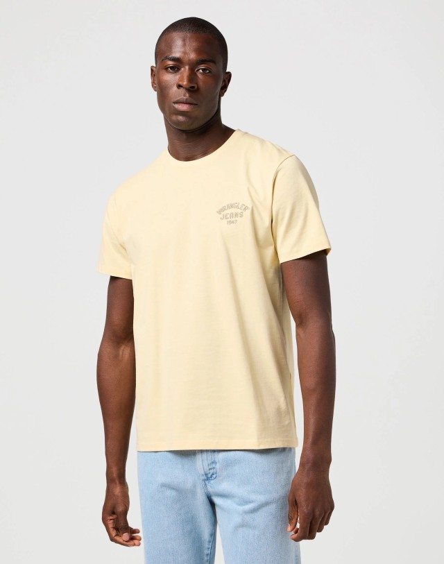 Wrangler Small Logo Tee Banana Crepe Ανδρική Μπλούζα Κίτρινη