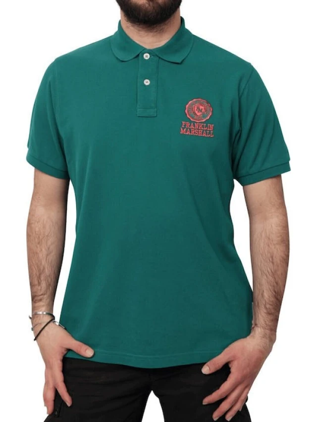 Franklin & Marshall Ανδρική Polo Μπλούζα Κυπαρισί