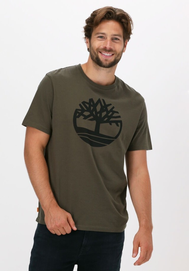 Timberland Kennebec River Tree Logo Short Sleeve Tee Leaf Green Ανδρική Μπλούζα Λαδί