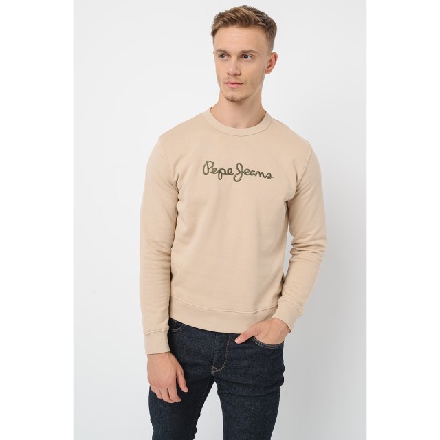 Pepe Jeans Drop 2 New Joe Crew Ανδρικό Φούτερ Μπεζ