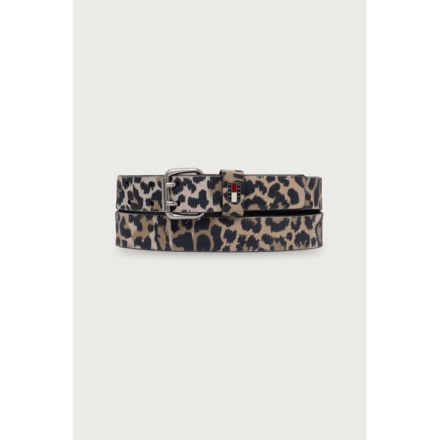 Tommy Hilfiger Tjw Square 3.0 Cheetah Γυναικεία Ζώνη Σουέτ Animal Print