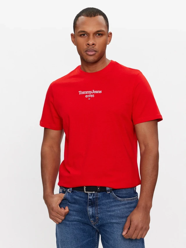 Tommy Hilfiger Tjm Slim Tj 85 Entry Tee Ext Ανδρική Μπλούζα Κόκκινη