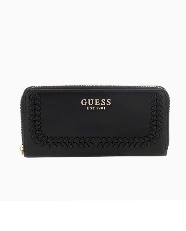 Guess Tatum Slg Large Zip Around Γυναικείο Πορτοφόλι Μαύρο