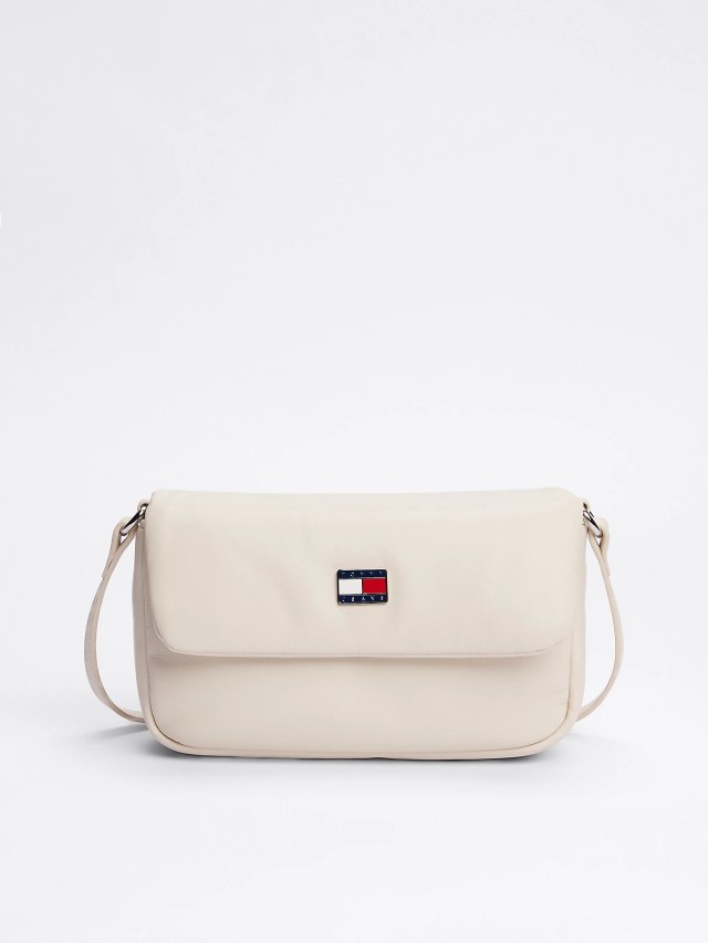 Tommy Hilfiger Tjw Pillow Flap Crossover Γυναικεία Τσάντα Εκρού