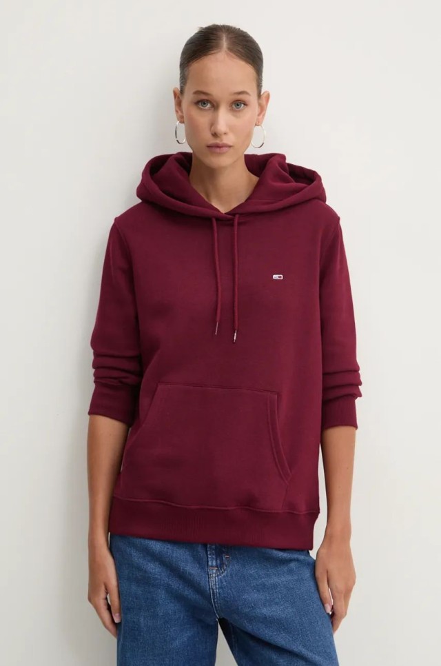 Tommy Hilfiger Tjw Reg S Flag Hoodie Γυναικείο Φούτερ Μπορντό