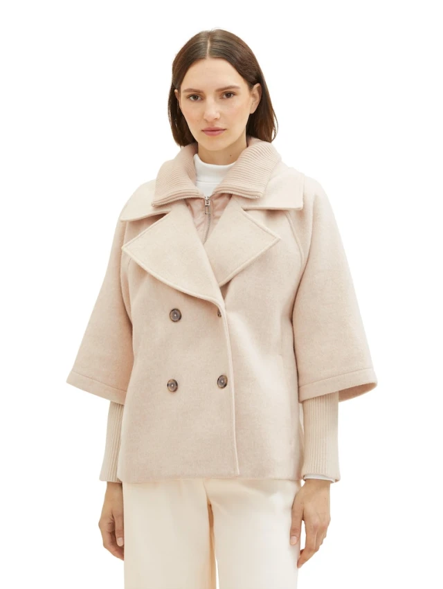 Tom Tailor Cape Jacket Γυναικείο Μπουφάν Μπεζ