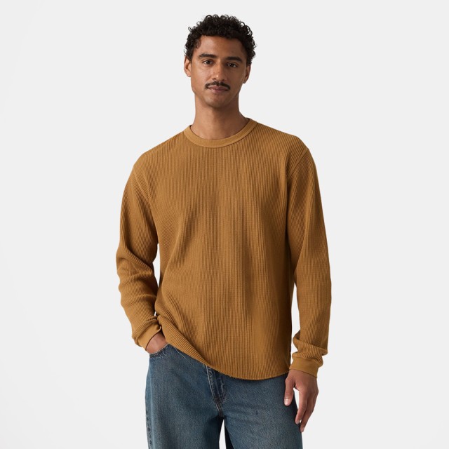 Levis Rt Ls Rlx Thermal Tee Oranges Ανδρική Μπλούζα Βαφλα Μπεζ