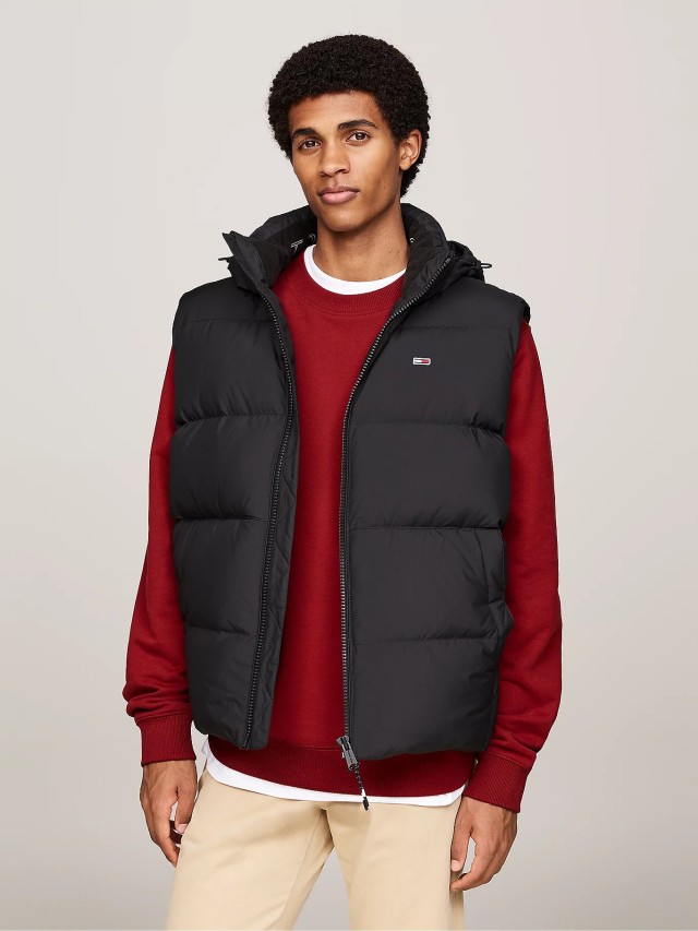 Tommy Hilfiger Tjm Essential Down Vest Ext Ανδρικό Μπουφάν Αμάνικο Μαύρο