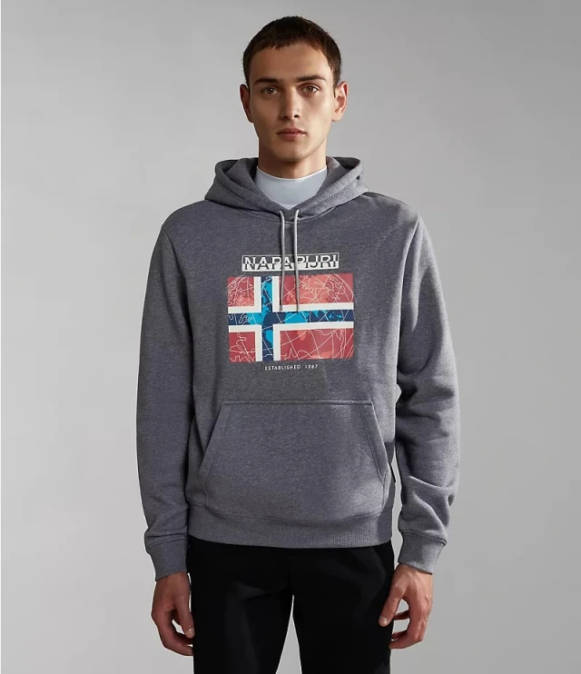 Napapijri B-Guiro H 1 Dark Grey Mel Ανδρικό Φούτερ Γκρι
