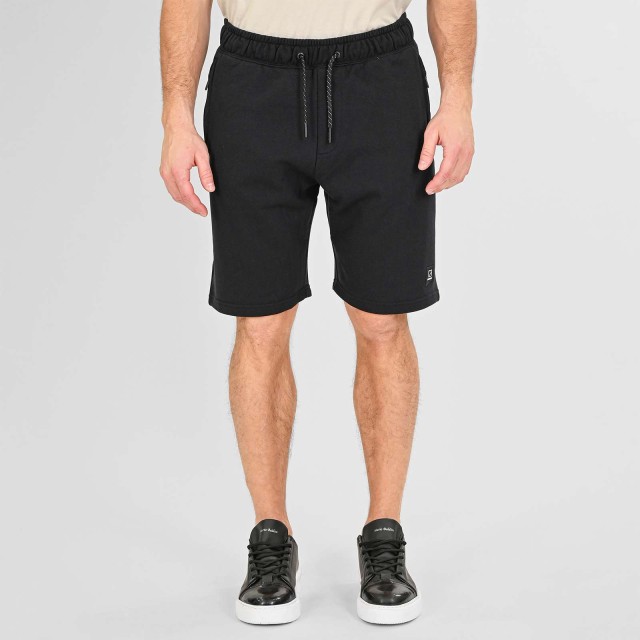REBASE Ανδρική Bερμουδα Φουτερ Μαυρο