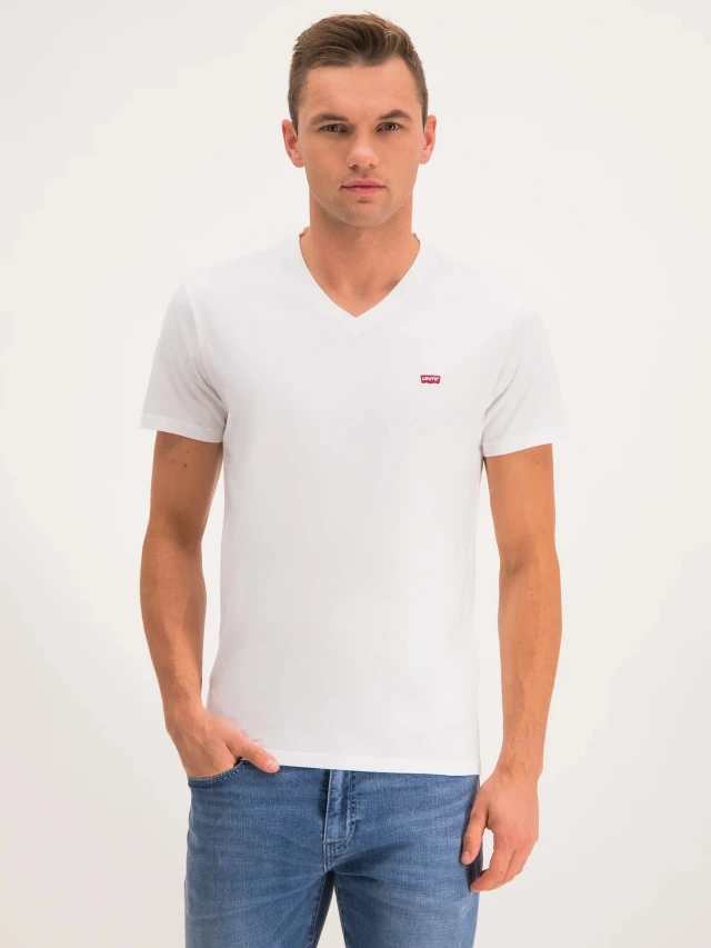 Levis Original Hm Vneck Neutrals Ανδρική Μπλούζα Λευκή