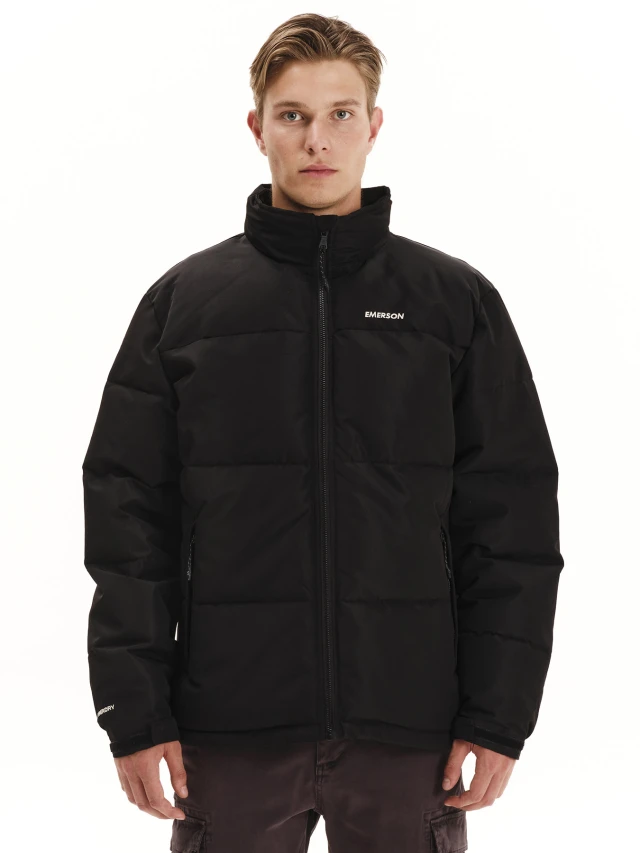 Emerson Mens Puffer Jacket w/ Roll-in Hood Ανδρικό Μπουφάν Μαύρο