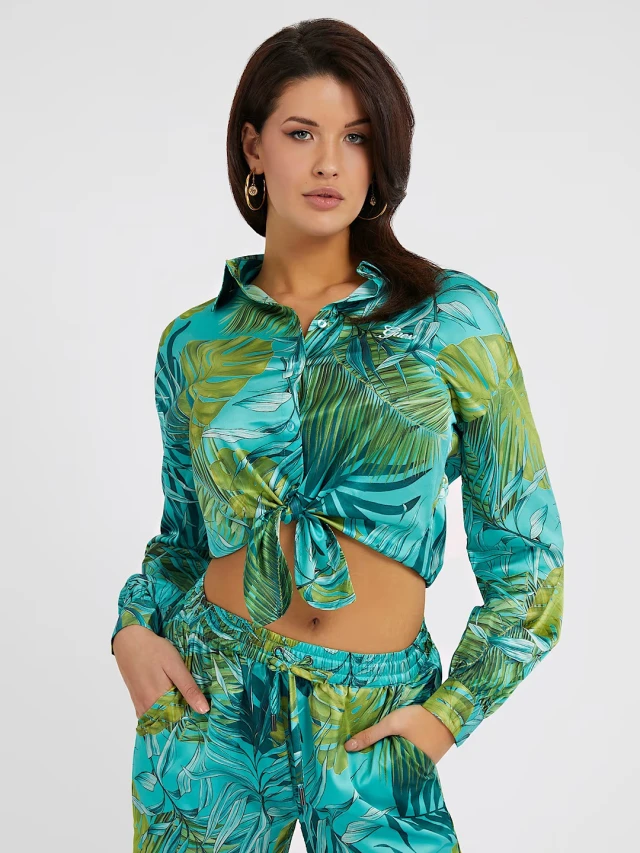 Guess Ls Bower Jun Shirt Γυναικείο Πουκάμισο Floral