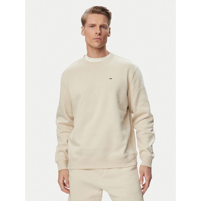 Tommy Hilfiger Tjm Reg S Flag Crew Ανδρικό Φούτερ Μπεζ