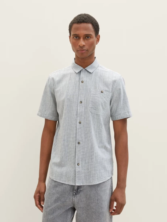 Τom Tailor 305 Striped Ανδρικό Ριγέ Πουκάμισο Μπλε