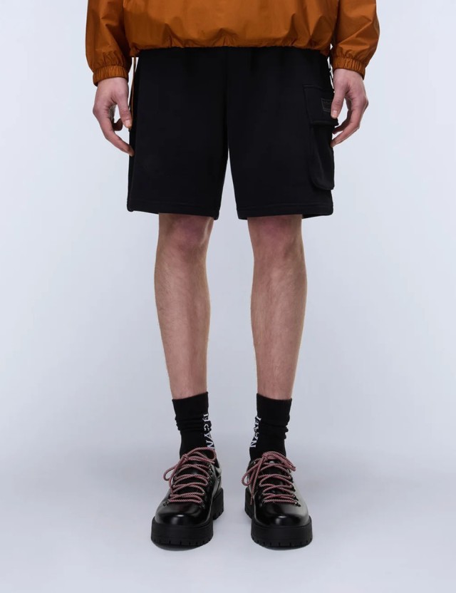 Napapijri N-Box Logo Cargo Black Beauty Ανδρική Φούτερ Βερμούδα Cargo Μαύρη