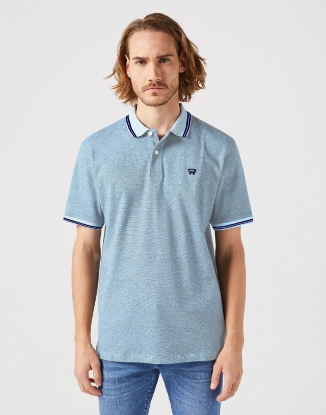 Wrangler Polo Shirt Dream Blue Ανδρική Μπλούζα Polo Σιελ
