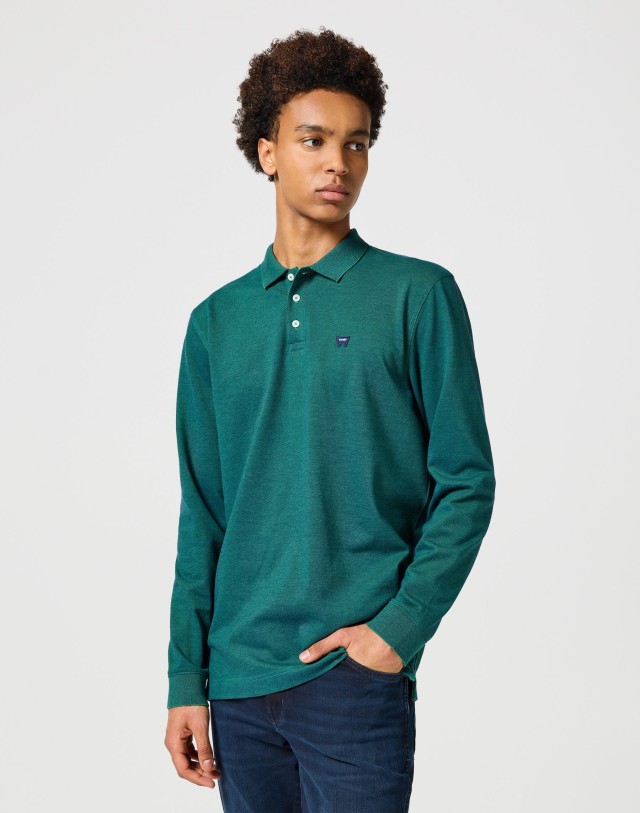 Wrangler Ls Refined Polo Verdant Green Ανδρική Μπλούζα Polo Πράσινη