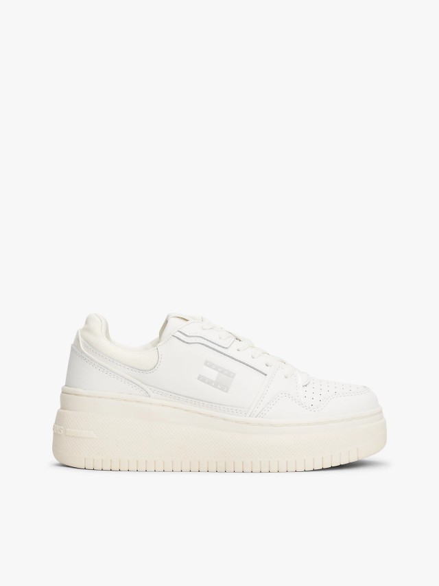 Tommy Hilfiger Tjw Retro Basket Flatform Γυναικεία Sneakers Εκρού