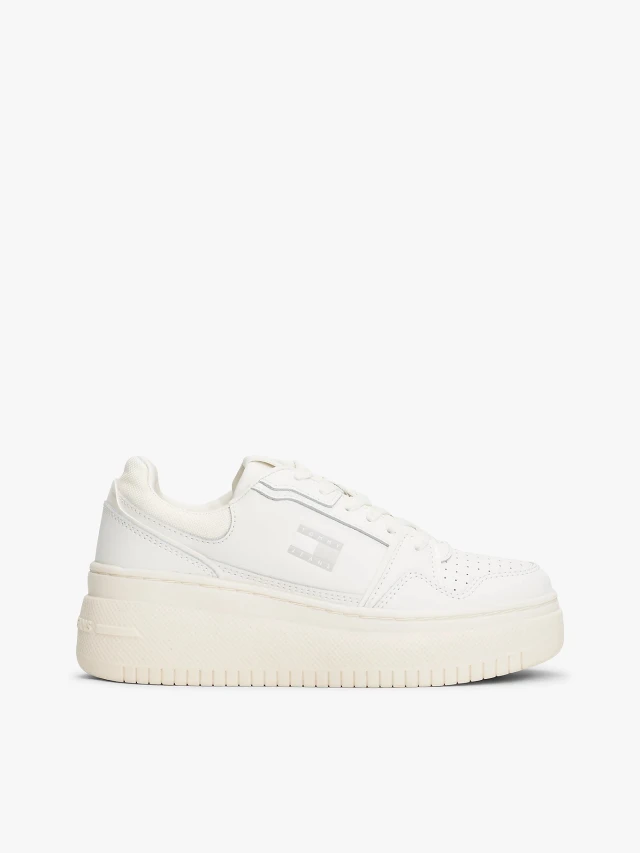 Tommy Hilfiger Tjw Retro Basket Flatform Γυναικεία Sneakers Εκρού
