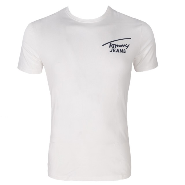 Tommy Hilfiger Tjm Stretch Chest Logo Tee Ανδρικη Μπλουζα Λευκη