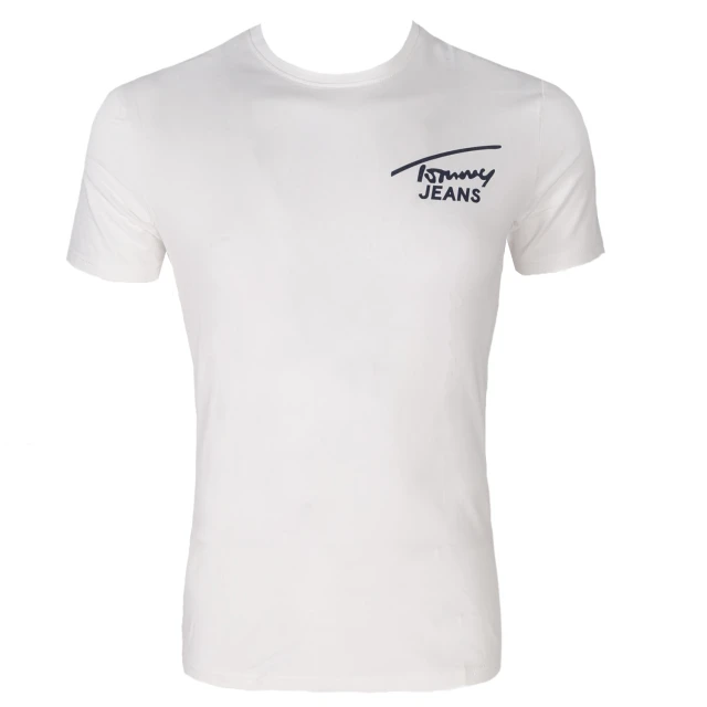Tommy Hilfiger Tjm Stretch Chest Logo Tee Ανδρικη Μπλουζα Λευκη