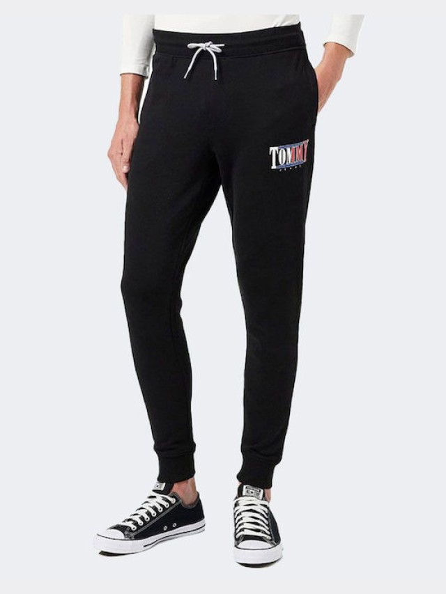 Tommy Hilfiger Tjm Slim Essential Graphic Pant Ανδρικο Παντελονι Φορμασ Μαυρο