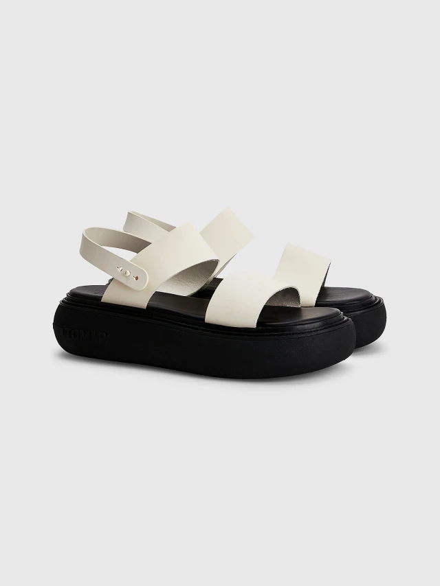 Tommy Hilfiger Tommy Jeans Volume Sandal Stripe Γυναικεία Πέδιλα Μπεζ