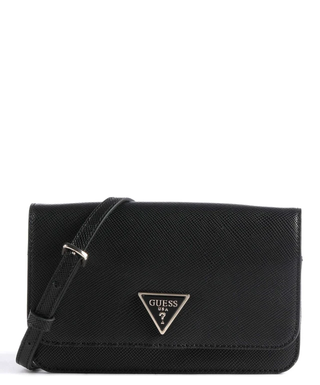 Guess Noelle Xbody Flap Organizer Γυναικεία Τσάντα Μαύρη