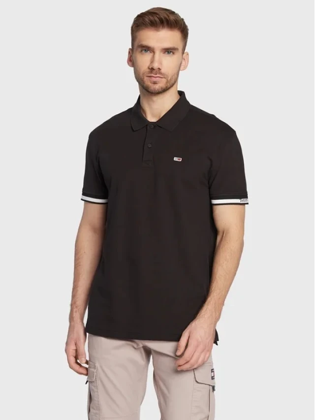 Tommy Hilfiger Tjm Clsc Essential Polo Ανδρική Μπλούζα Polo Μαύρη