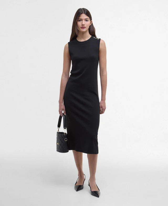 Barbour B.Intl Hadfield Midi Dress Γυναικείο Midi Φόρεμα Μαύρο