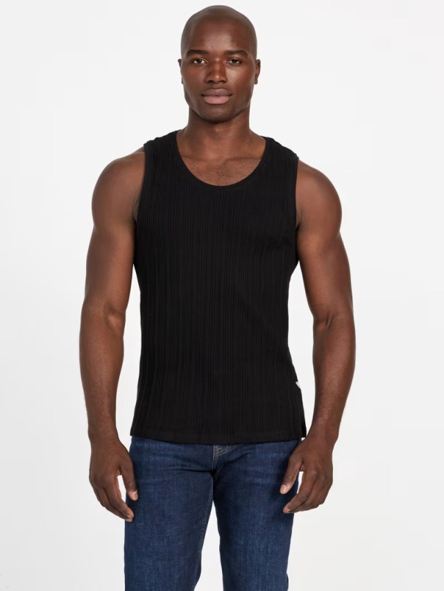 Guess Sl Loose Knit Ανδρικό Πλεκτό Μαύρο