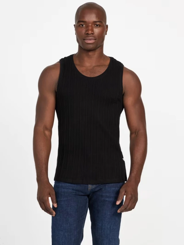 Guess Sl Loose Knit Ανδρικό Πλεκτό Μαύρο