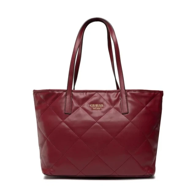 Guess Vikky Tote Γυναικεια Τσαντα Μπορντο
