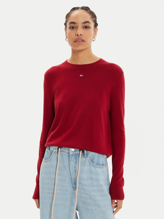 Tommy Hilfiger Tjw Essential Crew Neck Sweater Γυναικείο Πλεκτό Μπορντό