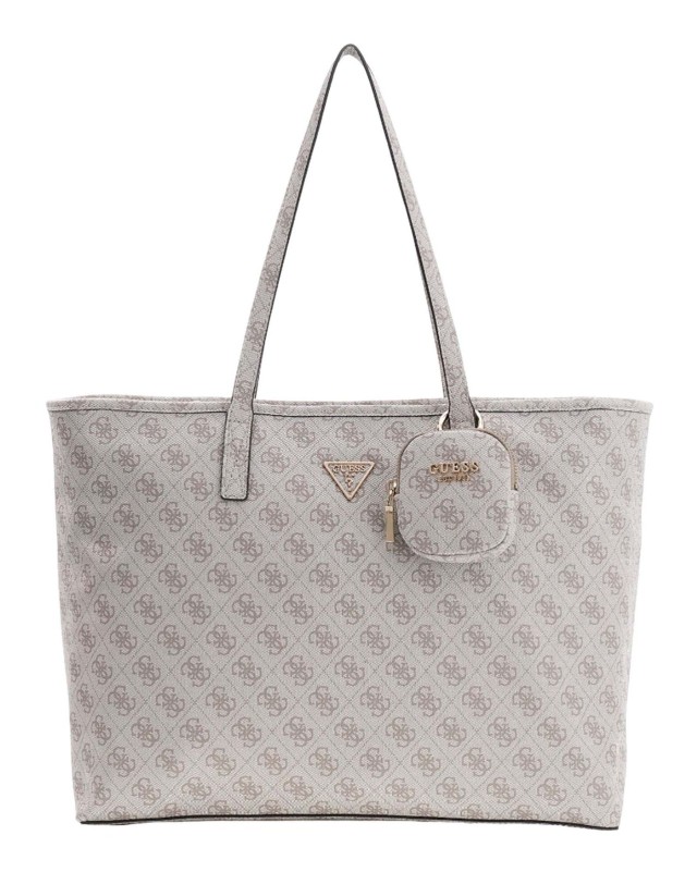 Guess Power Play Ii Large Tech Tote Γυναικεία Τσάντα Μπεζ