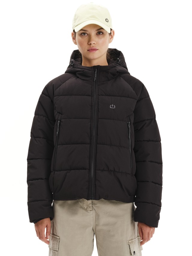 Emerson Womens Hooded Puffer Jacket Γυναικείο Μπουφάν Μαύρο