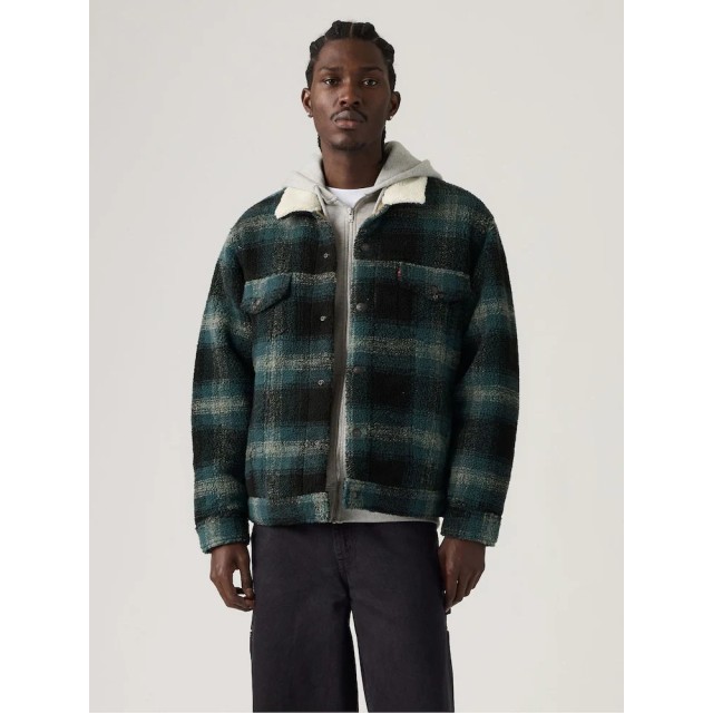 Levis Type 3 Ext Sherpa Trucker Greys Ανδρικό Μπουφάν Μπλε Multi